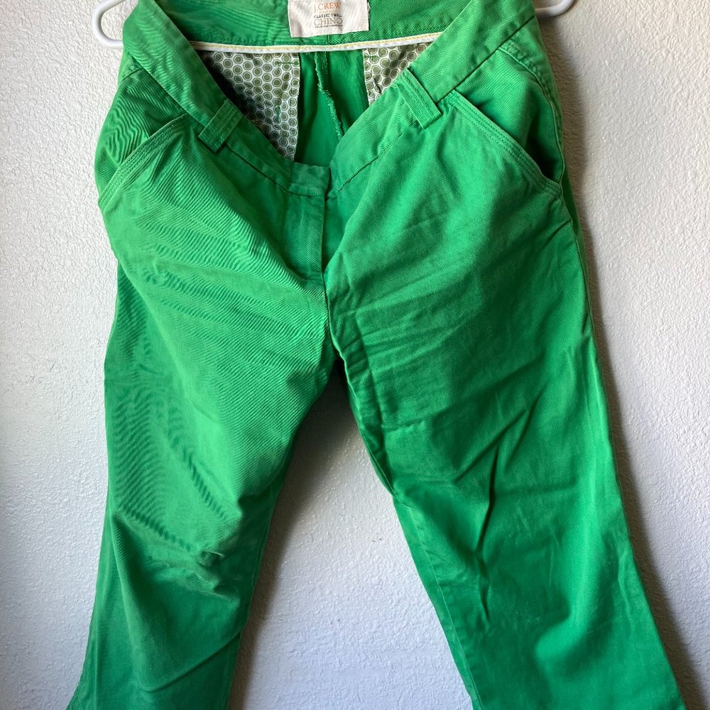 J. Crew Classic Twill Chino Favorite Fit Green Pants, size 4- 6